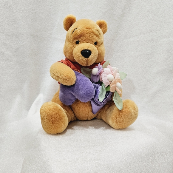 Disney Other - Vintage Winnie the Pooh Plush Valentines Day Hearts and Flowers